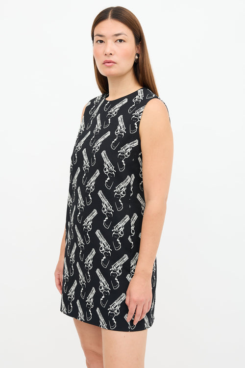 Saint Laurent FW 2014 Gun Print Dress