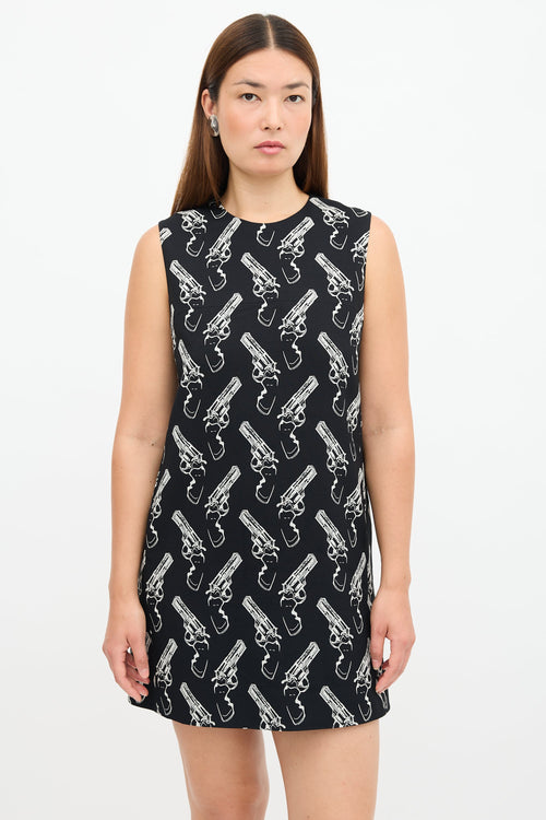 Saint Laurent FW 2014 Gun Print Dress