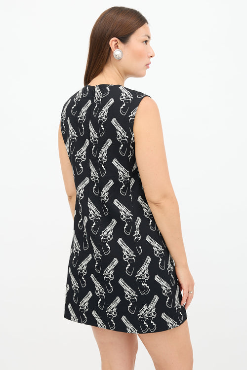 Saint Laurent FW 2014 Gun Print Dress