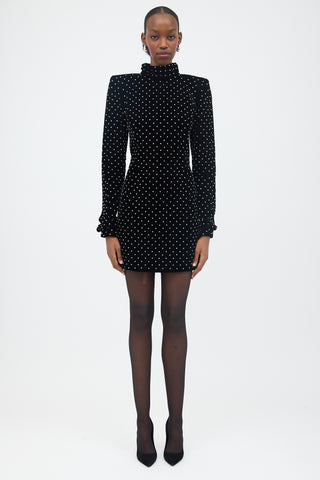 Saint Laurent FW 2017 Velvet Embellished Dress
