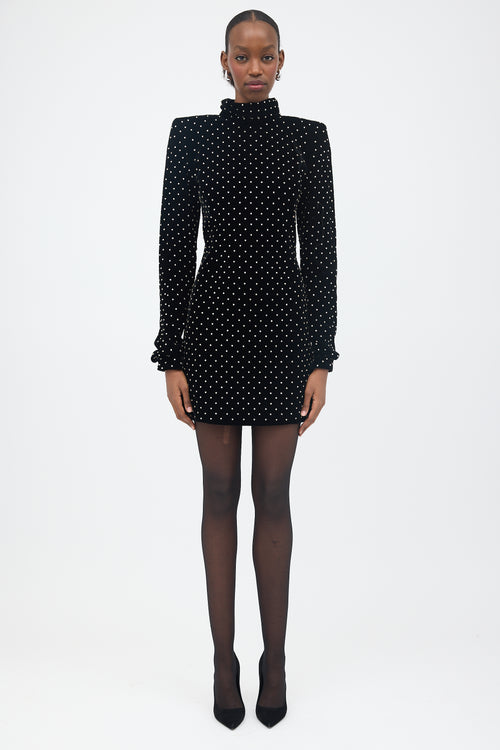 Saint Laurent FW 2017 Velvet Embellished Dress