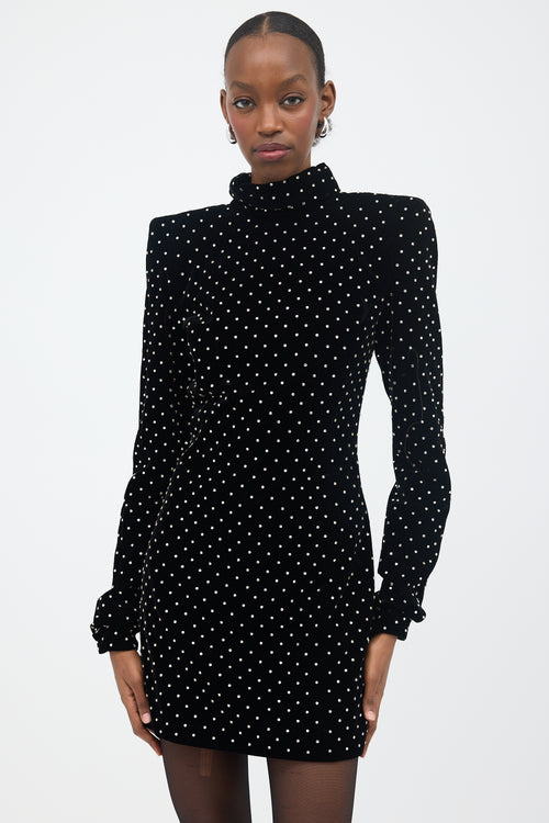 Saint Laurent FW 2017 Velvet Embellished Dress