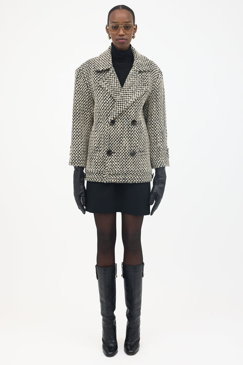 Saint Laurent FW 2022 Bouclé Double Breasted Jacket