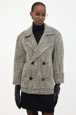 Saint Laurent FW 2022 Bouclé Double Breasted Jacket
