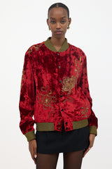 Saint Laurent FW 2019 Velvet Embroidered Bomber Jacket