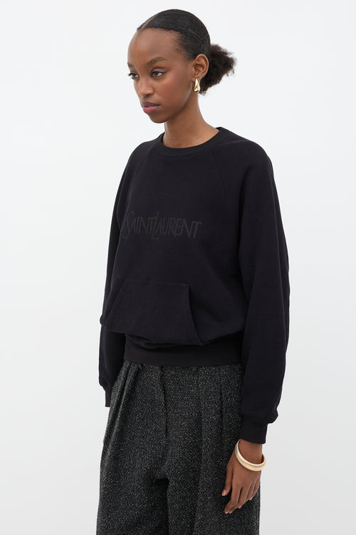 Saint Laurent Glitter Logo Crewneck Sweatshirt