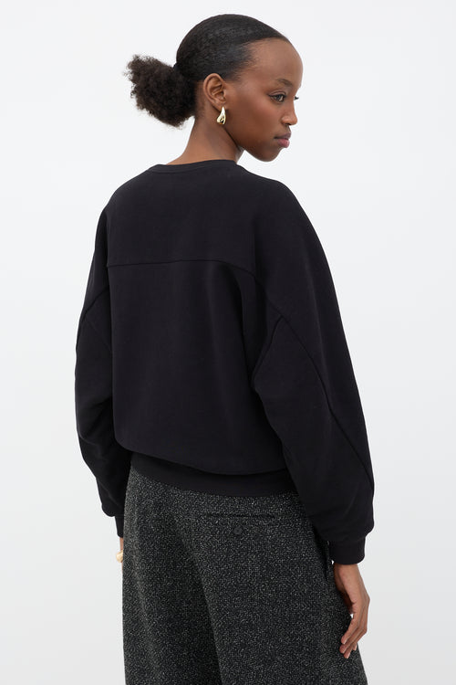 Saint Laurent Glitter Logo Crewneck Sweatshirt