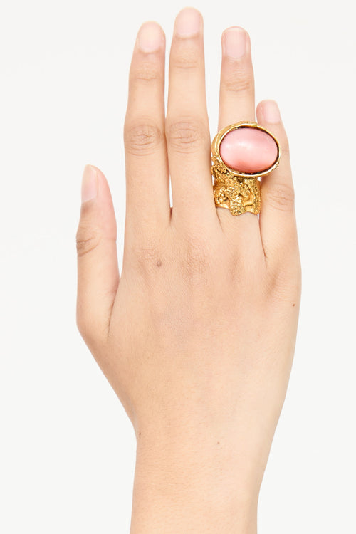 Saint Laurent Clair Rose Arty Ring