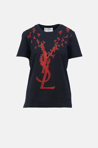 Saint Laurent Flocked Logo T-Shirt