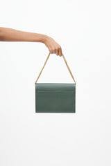 Saint Laurent Green Cassandra Leather Wallet On Chain