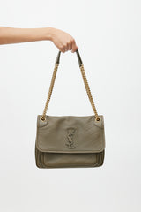 Saint Laurent Green & Gold Niki Quilted Leather Bag