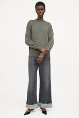Saint Laurent Embrodiered Mockneck Top