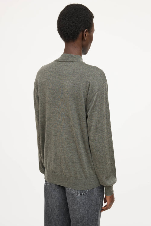 Saint Laurent Embrodiered Mockneck Top