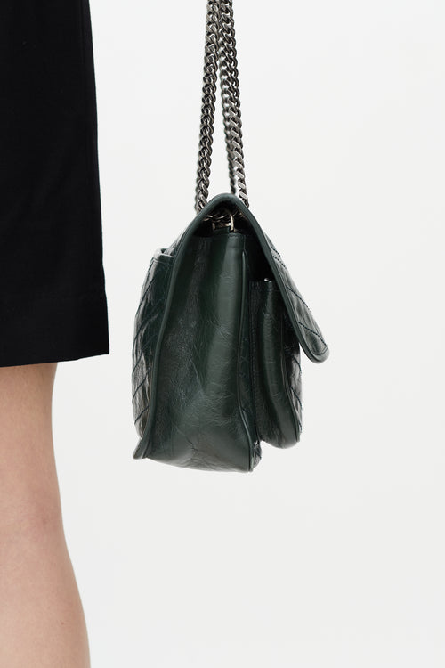 Saint Laurent Green Niki Quilted Leather Bag