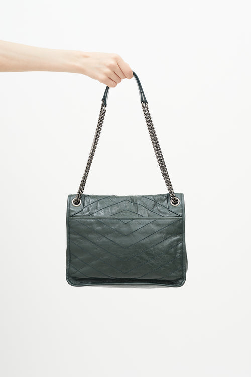 Saint Laurent Green Niki Quilted Leather Bag