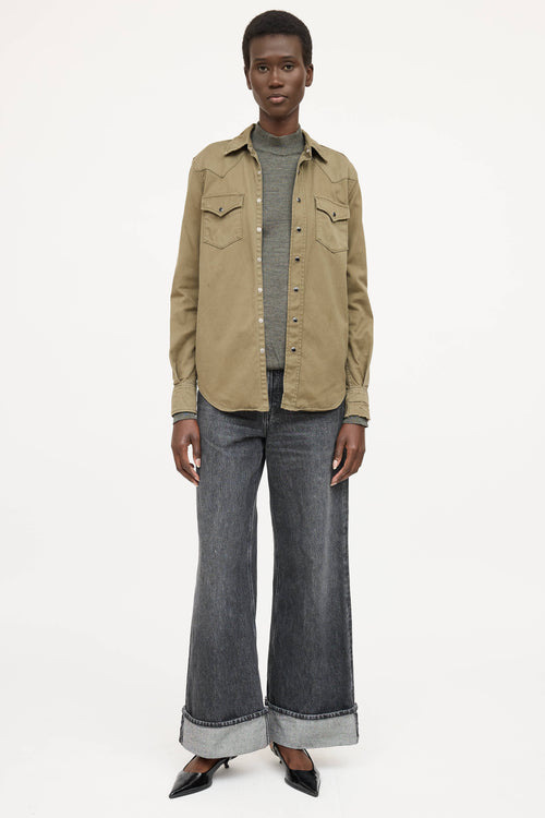 Saint Laurent Snap Button Up Shirt