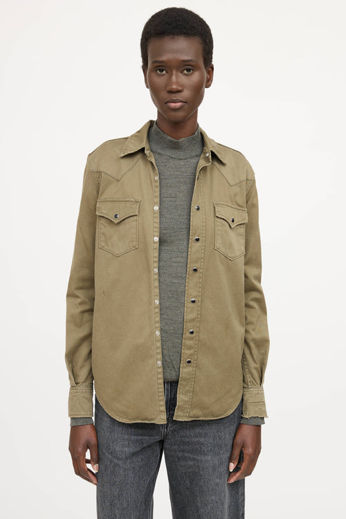 Saint Laurent Snap Button Up Shirt