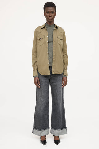 Saint Laurent Snap Button Up Shirt