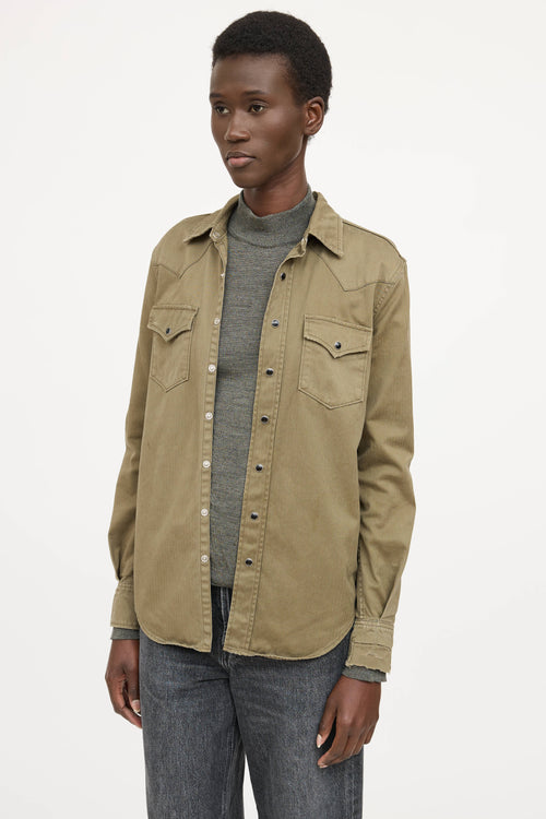 Saint Laurent Snap Button Up Shirt