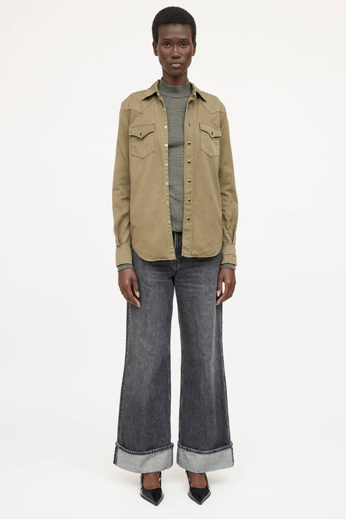 Saint Laurent Snap Button Up Shirt