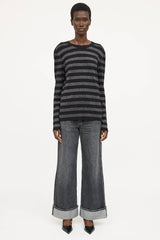 Saint Laurent Metallic Striped Top