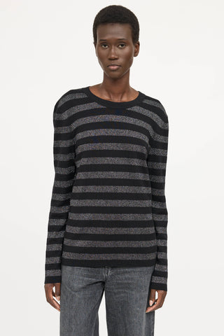 Saint Laurent Metallic Striped Top