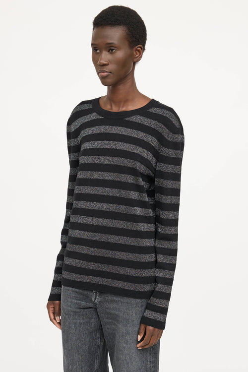 Saint Laurent Metallic Striped Top