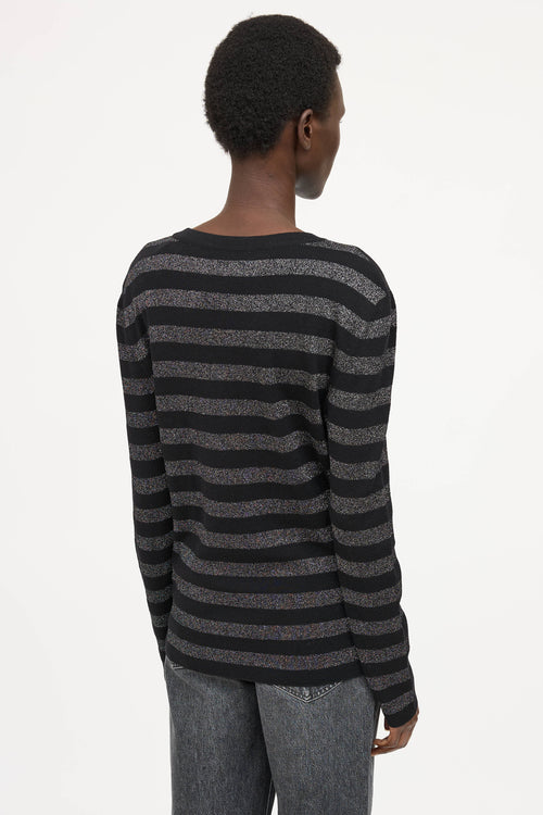Saint Laurent Metallic Striped Top