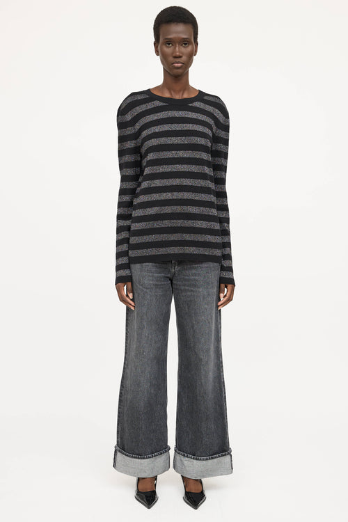 Saint Laurent Metallic Striped Top