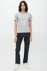 Saint Laurent Grey & Black Logo T-Shirt