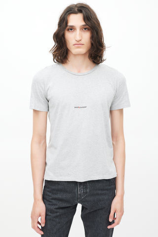 Saint Laurent Grey & Black Logo T-Shirt