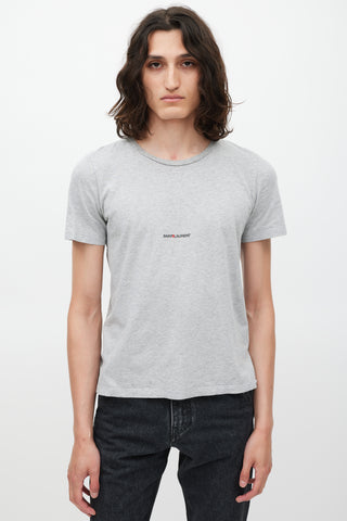 Saint Laurent Grey & Black Logo T-Shirt