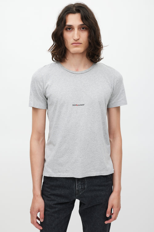 Saint Laurent Grey & Black Logo T-Shirt