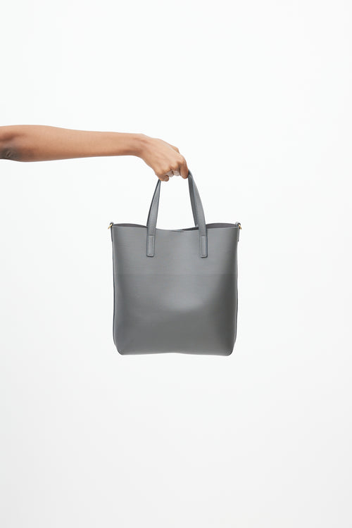 Saint Laurent Grey Leather Shopping Tote
