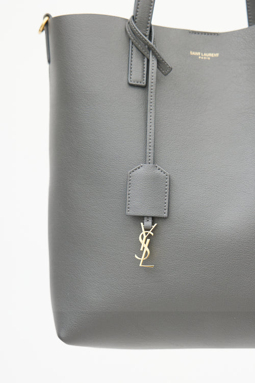 Saint Laurent Grey Leather Shopping Tote