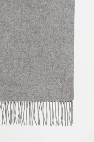 Saint Laurent Wool Fringe Scarf
