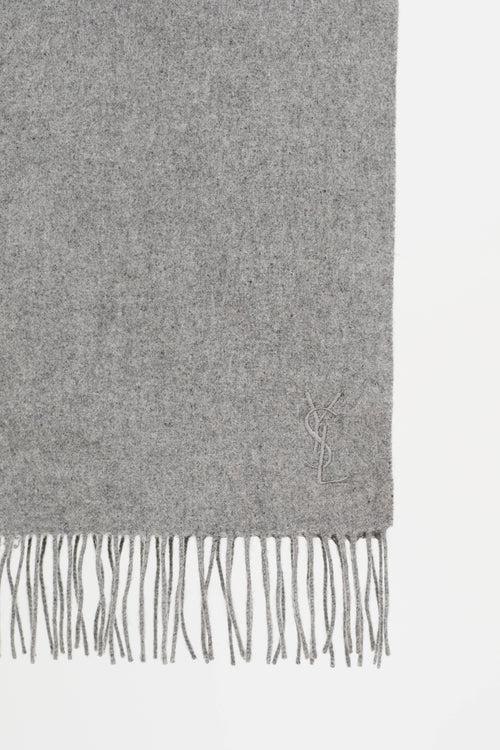 Saint Laurent Wool Fringe Scarf