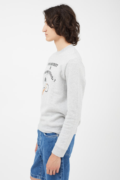 Saint Laurent Grey & Multicolour Snoopy Sweatshirt
