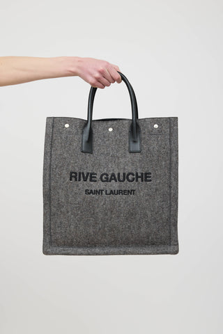 Saint Laurent Felted Rive Gauche Logo Tote