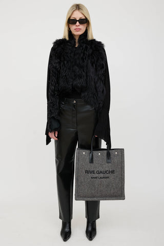Saint Laurent Felted Rive Gauche Logo Tote