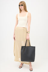 Saint Laurent Leather Bold Shopping Tote Bag