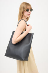 Saint Laurent Leather Bold Shopping Tote Bag