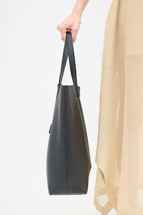 Saint Laurent Leather Bold Shopping Tote Bag