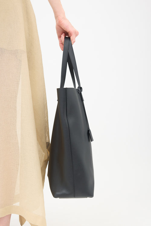 Saint Laurent Leather Bold Shopping Tote Bag