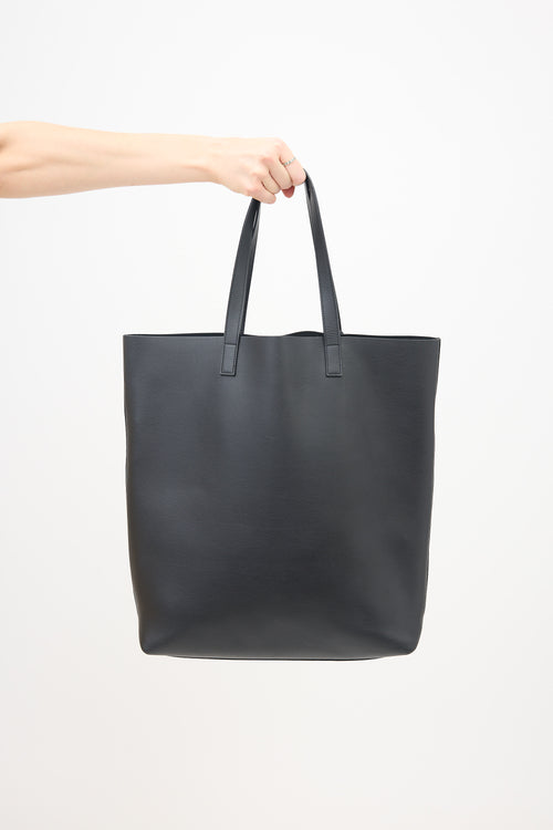 Saint Laurent Leather Bold Shopping Tote Bag