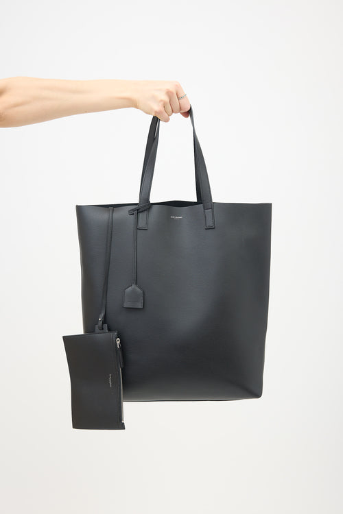 Saint Laurent Leather Bold Shopping Tote Bag