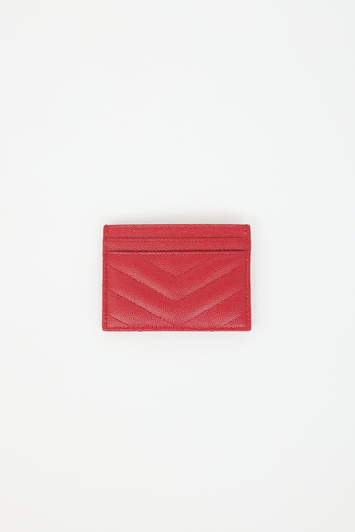 Saint Laurent Leather Cassandre Card Holder
