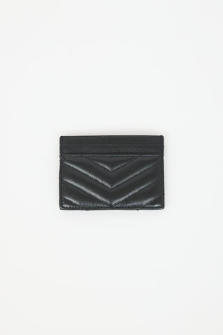 Saint Laurent Leather Cassandre Card Holder