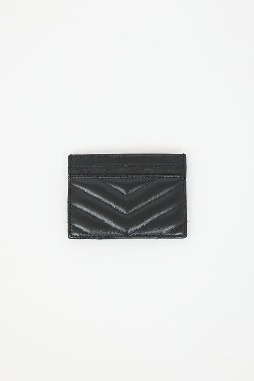Saint Laurent Leather Cassandre Card Holder