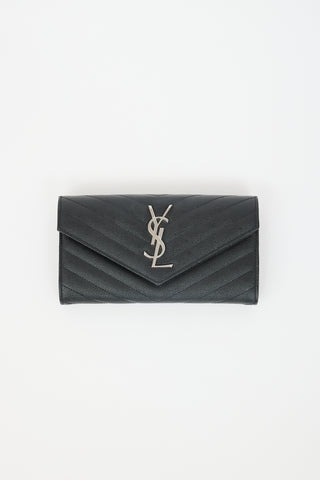 Saint Laurent Leather Cassandre Wallet